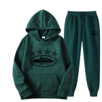 Corteiz Trendikas L&otilde;tv Streetwear Huppari Komplekt - Unisex Vabaaja Ameerika Hip Hop Stiil S&uuml;giseks Extra Large tumeroheline v&auml;rv