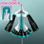 Mikuu Cosplay Kost&uuml;&uuml;m DokiDoki-R Mikku Cosplay Naistele Armas L&uuml;hike Kleit Kost&uuml;&uuml;m Halloween Mikuu Cosplay XL&PRE-SALE black