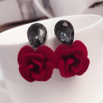 Lilledega k&otilde;rvar&otilde;ngad klassikalised Water Drops Crystal Red Rose k&otilde;rvar&otilde;ngad naistele ehted punane