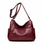 Naiste kott Keskealine naiste kott &Otilde;lakott Suure mahutavusega pehmest nahast naiste emakott burgundiapunane