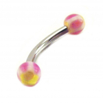 Les Tr&eacute;sors De Lily [E6900] - Piercing Arcade 'Tecno' Jaune Fushia kollane