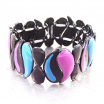 NOA [G5526] - Bracelet Cr&eacute;ateur 'Arlequin' bleu rose sinine