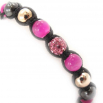 Les Tr&eacute;sors De Lily [J8706] - Bracelet ethnique 'Shambhala' rose Heleroosa