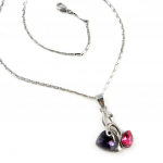 Les Tr&eacute;sors De Lily [K8062] - Collier cr&eacute;ateur 'Cygnes' violet rose lilla