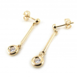 Altesse [N1855] - Boucles Plaqu&eacute; Or 'C&acirc;lin' blanc dor&eacute; kuld