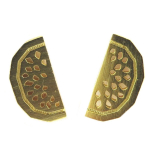 7bis [Q6192] - Boucles artisanales 'Past&egrave;que' dor&eacute; - 13x6 mm kuld