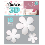 Les Tr&eacute;sors De Lily [Q8032] - 16 stickers 3D 'Fleurs' blanc - planche 30x22 cm valge