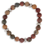 Les Tr&eacute;sors De Lily [R0678] &ndash; pruun Min&eacute;ralia terasest k&auml;ev&otilde;ru (picasso) &ndash; 8 mm pruun