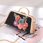 SCIONE Clutch Bag Naiste kolmem&otilde;&otilde;tmeline lilleline &otilde;htukott 24cm*6.5cm*12cm must