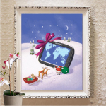 Teemantmaali pealuu maastik tikandid mosaiik lilled k&auml;sitsi valmistatud kingituseks seinakleebised Full Round 20X30CM