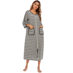 Bright Deer naiste rasedusmantel pidžaama t&ouml;&ouml;- ja s&uuml;nnituskleit Haigla Triibuline t&otilde;mblukuga Pikk s&uuml;nnitus Imetamine Imetamine S&uuml;nnitusj&auml;rgsed &ouml;&ouml;s&auml;rgid XXL hall