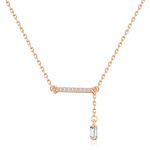 Kinel Rose Gold Color Ripats Kaelakee Naistele Unikaalne tsirkoonist igap&auml;evane kaelakee roosa kuldne v&auml;rv