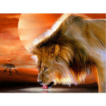 5D Teemantmaal L&otilde;vi Rhinestones Loomade Teemantmosaiik T&auml;ieliku paigutusega Ristpistes Kodukaunistus Full Round 20x30CM