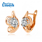 LSOOYH Clip K&otilde;rvar&otilde;ngad Roosa kullav&auml;rvi Moodne k&otilde;rvar&otilde;ngas Naistele Geomeetria Cubic Zirconia Stud K&otilde;rvar&otilde;ngad Ehted A