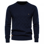 AIOPESON Argyle Meeste Basic Pullover &Uuml;hev&auml;rviline O-kaelusega Kootud Meeste Kampsun Talvemood Uued kudumid meestele S 50-60 kg tumesinine v&auml;rv