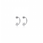 2TK roostevabast terasest Star Crystal CZ k&otilde;rvaklambrid k&otilde;rvar&otilde;ngad naistele h&otilde;bedase v&auml;rviga Tragus k&otilde;hre Helix augustamise ehted