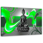 L&otilde;uenditr&uuml;kk Buddha figuuri abstraktne 60x40 roheline