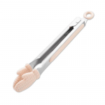 9/12/tollised pikad grilltangid libisemiskindla k&auml;epidemega roostevabast terasest praetud grillklamber salatileivaklamber K&ouml;&ouml;git&ouml;&ouml;riistad Liha toiduklamber 9 inch roosa