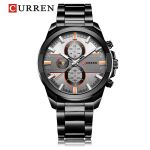 CURREN uued parimad meeste k&auml;ekellad &auml;rikell veekindel vabaaja kvartskell meeste terasest rihmakell must