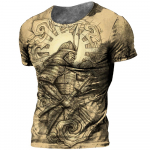 Jaapani Samurai T-s&auml;rk 3D Jaapani stiilis prindiga L&uuml;hikeste varrukatega Topid T-s&auml;rgid Vabaaja Retro Meeste T-s&auml;rk Oversized Vintage meester&otilde;ivad M