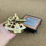 Kelvin Hughes LONDON 1917 Brass Sextant Working Poola Brass Navigation Sextant with Wooden Box