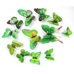 12x 3D liblikas seinakleebis K&uuml;lmkapimagnet Toakaunistusega kleebise aplikatsioon One Size roheline