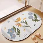 Ins Flower Diatom Mud Libisemiskindel vannimatt Vannitoa vaip V&auml;ga imav eesmine sissep&auml;&auml;su uksematt Vannimatt P&otilde;randamatid WC-vaip 40x60cm
