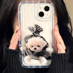 L&auml;bipaistev Cute Dog Pehme telefoni&uuml;mbris iPhone'ile 12 13 11 14 Pro Max 6 S 7 8 Plus Xr X Xs Se 2022 2020 L&auml;bipaistev turvapatjade ruudukujuline kate For iPhone 6