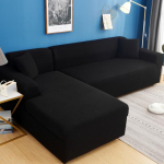 Elastne &uuml;hev&auml;rviline diivanikate Kaasaegne diivani diivani kate elutuppa L-kujuline nurgadiivani kate 1/2/3/4 istekohaga 1seat 90-140cm must