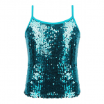 T&uuml;drukute Sparkle Sequins Dance Crop Top Varrukateta Camisole Tank Topid Jazz Performance S&auml;rgi Vest 15-16 Years j&auml;rve sinine v&auml;rv