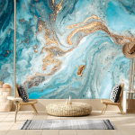 Marmorist 3D tapeet elutoa seinamaali jaoks S&auml;ravad seinapaberid Kodukaunistused Sinised marmorist seinamaalingud 200 cm(W) x 140 cm(H)