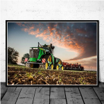 Traktorit&ouml;&ouml;stus Kaasaegne &otilde;limaal Plakat L&otilde;uendmaal Seinakunst Pilt Elutuba Kodu Magamistuba Lastetoa sisustus 40X50cm Unframed