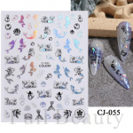 Water Transfer Nail Art Laserj&auml;&auml;tis Suvine 3D Kleebis Ocean Manik&uuml;&uuml;r Decal Mood