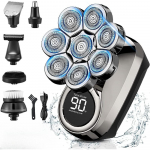 Meeste elektriline pardel, 8D t&auml;iustatud 6-&uuml;hes kiilas pardel, veekindel m&auml;rg/kuiv pardel, habemehoolduskomplekt meestele, juhtmevaba laetav elektriline pardel sinine