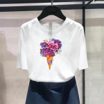 Aasia suuruse tr&uuml;kiga naiste arbuusipuu 90ndate trend Armas naiste T-riietus vabaaja naiste suvine graafiline triiks&auml;rk Moodne l&uuml;hikeste varrukatega T-s&auml;rk S