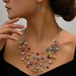 Bohemia Pearl Crystal Beads kaelakee k&otilde;rvar&otilde;ngas naistele ehete komplekt Moodne mitmekihiline pael Boho Choker kaelarihm Vintage aksessuaarid
