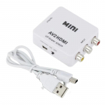 1080P RCA komposiit CVBS AV-HDMI videoheli adapter, mis &uuml;hildub N64 Wii PS2 Xbox VHS videomakk-kaameraga DVD, toetab PAL/NTSC USB toitekaabliga