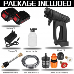 Juhtmeta k&otilde;rgsurvepesumasin pihustusveep&uuml;stol 15000 mAh autopesuri survevee d&uuml;&uuml;side puhastusmasin Makita 18 V aku jaoks 2*Batteries