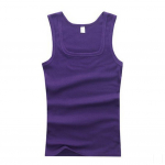 Meeste Lihasvestid Puuvillane Aluspesu Varrukateta Tank Top Solid Muscle Vest Aluss&auml;rgid Kandiline krae V&otilde;imlemisriided Kulturismi Tankid XXL lilla