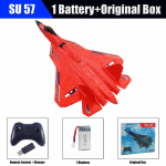 SU57 RC Lennuki raadiojuhtimine Lennukivalgusti fikseeritud tiivaga K&auml;siviskevahuga Elektriline Kaugjuhtimispuldiga Lennukm&auml;nguasjad lastele 1 battery must