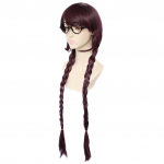 Touko Fukawa Cosplay Wig Danganronpa Teine episood: Ultra Despair Tumelilla pikkade punutistega kuumakindlad s&uuml;nteetilised juukseparukad One Size lilla