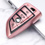 Electroplate TPU Car Smart Key Cover Case Shell Fob kotihoidik BMW F20 F30 G20 F34 F31 F10 G30 F11 X3 F25 X4 I3 M3 M4 1 5 3 seeria jaoks 4 Buttons