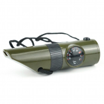 7-&uuml;hes h&auml;daabivile Multifunktsionaalne v&auml;litingimustes t&ouml;&ouml;tav ohutusvile koos kompassi signaalpeegli LED-iga armee roheline v&auml;rv