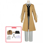 Anime Bungo Stray Dogs Dazai Osamu Cosplay Kost&uuml;&uuml;m Pikk Jakk Mantel &Uuml;likond T&auml;iskasvanud Mehed Tuulejope Halloween J&otilde;ulud riided L