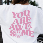 You Are Awesome Pusa Naiste Pusad Pusad Pullovers Quote Graafiline Unisex Pure Aesthetic Cotton Top džemprid vabaaja kapuutsid S