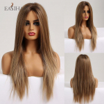 EASIHAIR Blond pitsist eesmine parukas Ombre s&uuml;nteetiline juukseparukas Keskosa esilet&otilde;stetud parukas pikkade sirgete juustega kuumakindel Cosplay parukas