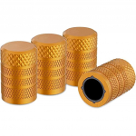 Rehvide klapikorgid kuldsed 4 tk/pakendis anodeeritud alumiiniumist rehvi klapikorgi komplekt korrosioonikindlad universaalsed klapikorgid autodele veoautodele mootorratastele maasturitele ja jalgratastele 12x5x2cm