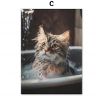 Naljakas vannitoahuumor Sebra kaelkirjak L&otilde;vi siga Koer Kass Veis Pingviin &Ouml;&ouml;kull Sein Kodukaunistus Tualettplakat Art Print L&otilde;uendimaal 40X60cm No Framed