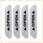 4 tk/komplekt Autokleebis Ukse ohutushoiatus Peegeldavad kleebised Helkurriba hoiatus Helendavad universaalsed tarvikud 2.5cm&times;9.5cm&times;4pc valge