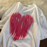 Y2K vahtprindiga T&auml;navar&otilde;ivaste armastusmustriline l&uuml;hikeste varrukatega must T-s&auml;rk Retro O-kaelusega T-s&auml;rk Kawaii armas suvine tippmood XL